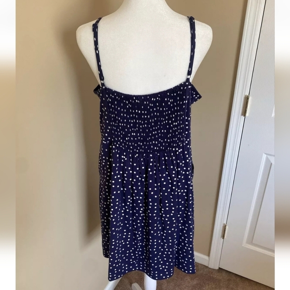 NWT 41 Hawthorn Navy White Polka Dot Dress Size 3x Scalloped Neckline Pockets - Picture 2 of 6